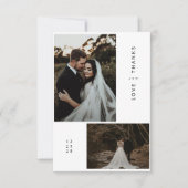 Moderne Foto Hochzeit Dankeschön Karte mit Hinweis (Vorderseite)