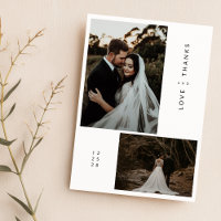 Moderne Foto Hochzeit Dankeschön Karte mit Hinweis