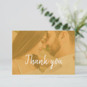 Moderne Foto-Hochzeit Dankeskarte (Stehend Vorderseite)