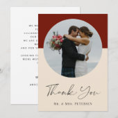 Moderne Foto Hochzeit Dankeskarte (Vorne/Hinten)