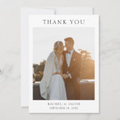 Moderne Foto-Hochzeit Dankeskarte (Vorderseite)