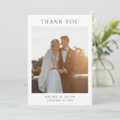 Moderne Foto-Hochzeit Dankeskarte (Stehend Vorderseite)