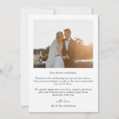 Moderne Foto-Hochzeit Dankeskarte (Rückseite)