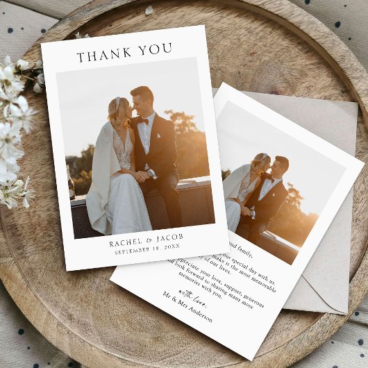 Moderne Foto-Hochzeit Dankeskarte