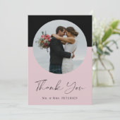 Moderne Foto Hochzeit Dankeskarte (Stehend Vorderseite)