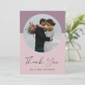 Moderne Foto Hochzeit Dankeskarte (Stehend Vorderseite)