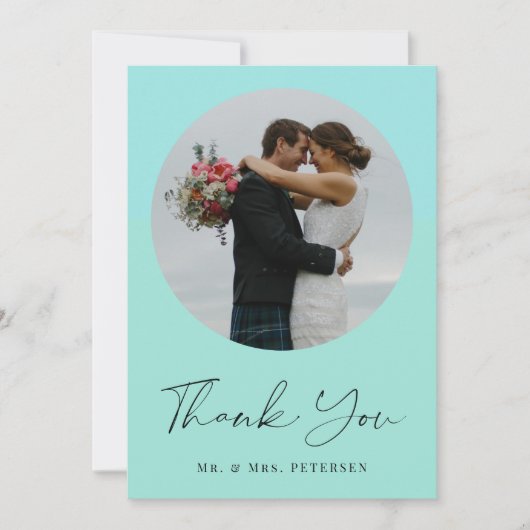 Moderne Foto Hochzeit Dankeskarte (Vorderseite)