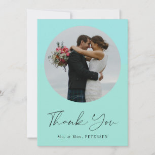 Moderne Foto Hochzeit Dankeskarte