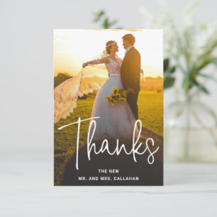 Moderne Foto Hochzeit Einfach Liebe und Dankeschön Dankeskarte