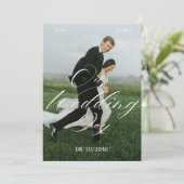 Moderne Foto-Hochzeit Einladung (Stehend Vorderseite)