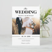 Moderne Foto-Hochzeit Einladung (Stehend Vorderseite)