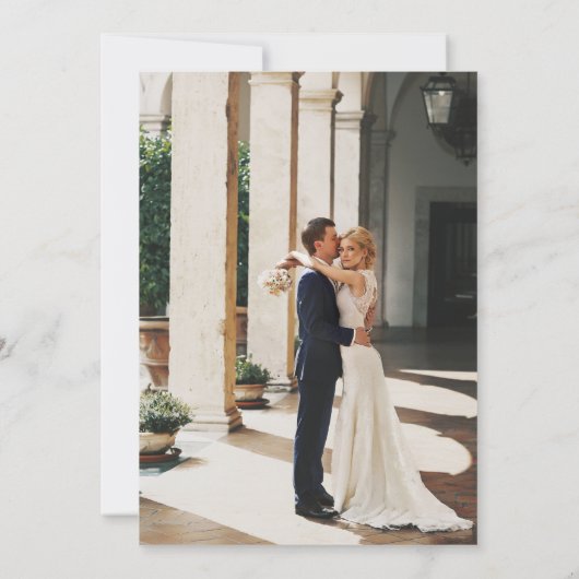 Moderne Foto-Hochzeit Einladung (Rückseite)