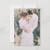 Moderne Foto Hochzeit Einladung (Rückseite)