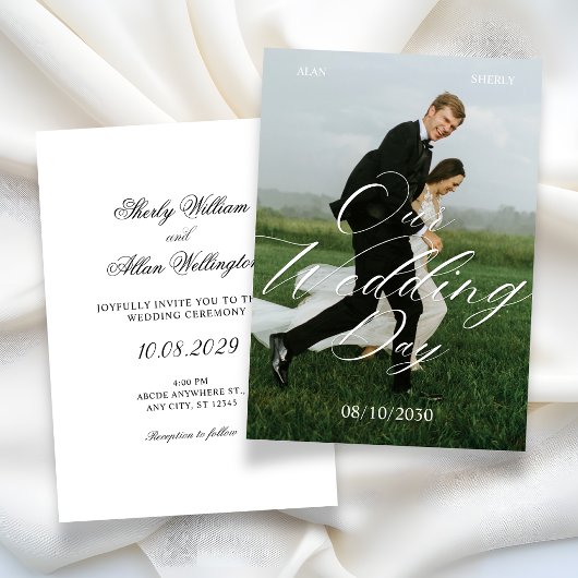 Moderne Foto-Hochzeit Einladung