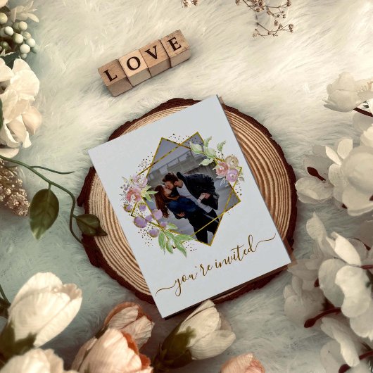 Moderne Foto Hochzeit Einladung