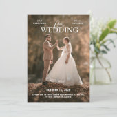 Moderne Foto-Hochzeit Einladung (Stehend Vorderseite)
