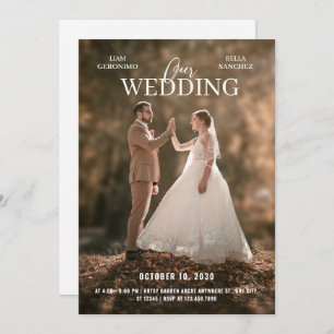 Moderne Foto-Hochzeit Einladung