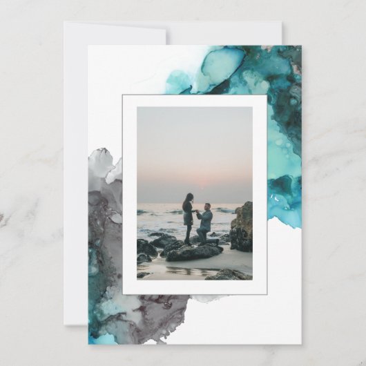 Moderne Foto Hochzeit Einladung Abstrakt (Vorderseite)