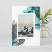 Moderne Foto Hochzeit Einladung Abstrakt (Stehend Vorderseite)