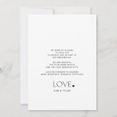 Moderne Foto-Hochzeit ganz einfach Dankeskarte (Rückseite)