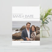 Moderne Foto-Hochzeit ganz einfach Save The Date (Stehend Vorderseite)