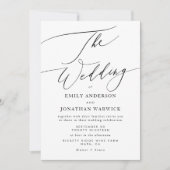 Moderne Foto Hochzeit in Weiß und Schwarz Einladung (Vorderseite)