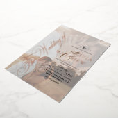 Moderne Foto Hochzeit in Weiß und Schwarz Folieneinladung (Gedreht)