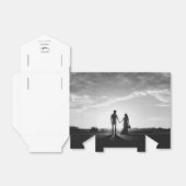 Moderne Foto-Hochzeit in Weiß und Schwarz Geschenkschachtel (Ungefaltet)