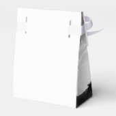 Moderne Foto-Hochzeit in Weiß und Schwarz Geschenkschachtel (Rückseite)