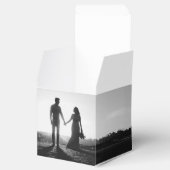 Moderne Foto-Hochzeit in Weiß und Schwarz Geschenkschachtel (Geöffnet)