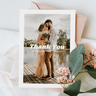 Moderne Foto-Hochzeit Minimalistische saubere Ty Dankeskarte