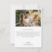 Moderne Foto-Hochzeit mit Handschrift Dankeskarte (Rückseite)