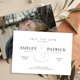Moderne Foto-Hochzeit mit minimaler Verlobung Save The Date