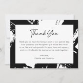 Moderne Foto Hochzeit mit schwarzen, unordentliche Dankeskarte (Vorderseite)