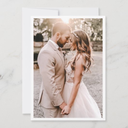 Moderne Foto Hochzeit Moderne Minimalistische Einladung (Rückseite)
