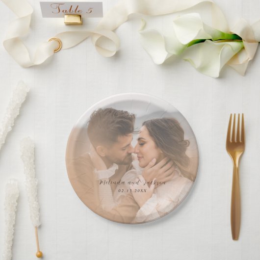 Moderne Foto-Hochzeit Pappteller (Hochzeit)