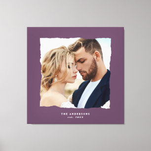 Moderne Foto Hochzeit personalisiert est. in Leinwanddruck