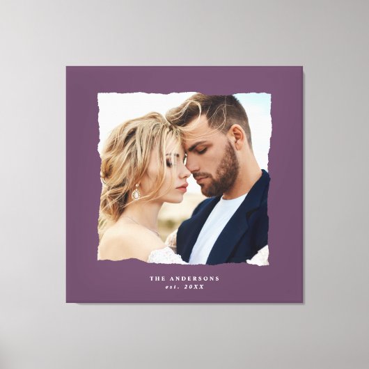 Moderne Foto Hochzeit personalisiert est. in Leinwanddruck (Vorderseite)