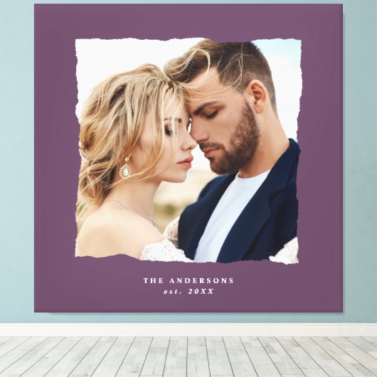 Moderne Foto Hochzeit personalisiert est. in Leinwanddruck (Insitu (Holzboden))