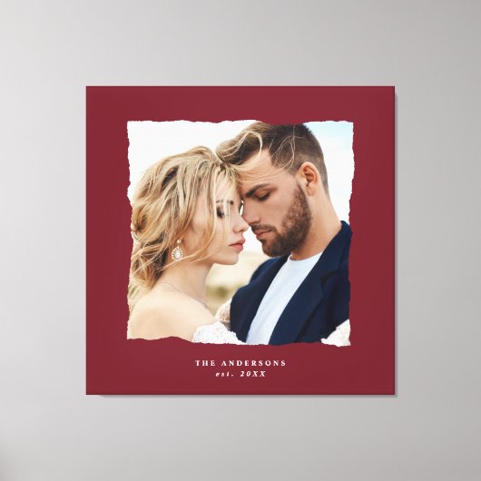 Moderne Foto Hochzeit personalisiert est. in Leinwanddruck (Vorderseite)