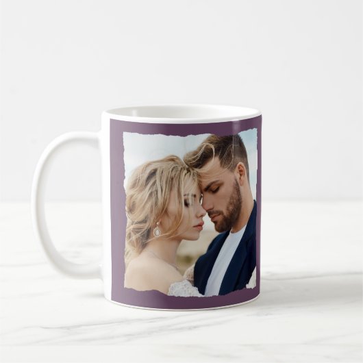 Moderne Foto Hochzeit personalisiert Mr. and Mrs. Kaffeetasse (Links)