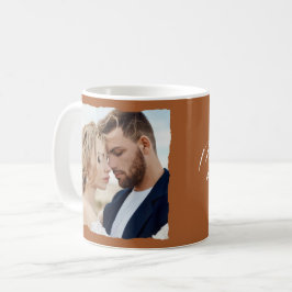 Moderne Foto Hochzeit personalisiert Mr. and Mrs. Kaffeetasse