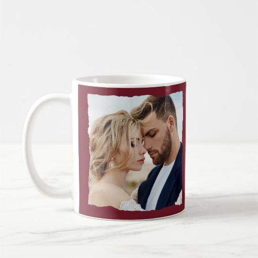 Moderne Foto Hochzeit personalisiert Mr. and Mrs. Kaffeetasse (Links)