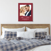 Moderne Foto Hochzeit personalisiert Mr. and Mrs. Leinwanddruck (Insitu (Schlafzimmer))