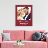 Moderne Foto Hochzeit personalisiert Mr. and Mrs. Leinwanddruck (Insitu (Wohnzimmer))