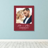 Moderne Foto Hochzeit personalisiert Mr. and Mrs. Leinwanddruck (Insitu (Holzboden))