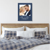 Moderne Foto Hochzeit personalisiert Mr. and Mrs. Leinwanddruck (Insitu (Schlafzimmer))