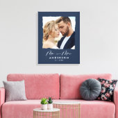 Moderne Foto Hochzeit personalisiert Mr. and Mrs. Leinwanddruck (Insitu (Wohnzimmer))