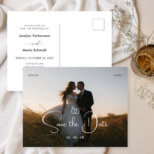Moderne Foto-Hochzeit Postkarte