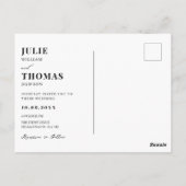 Moderne Foto-Hochzeit Postkarte (Rückseite)